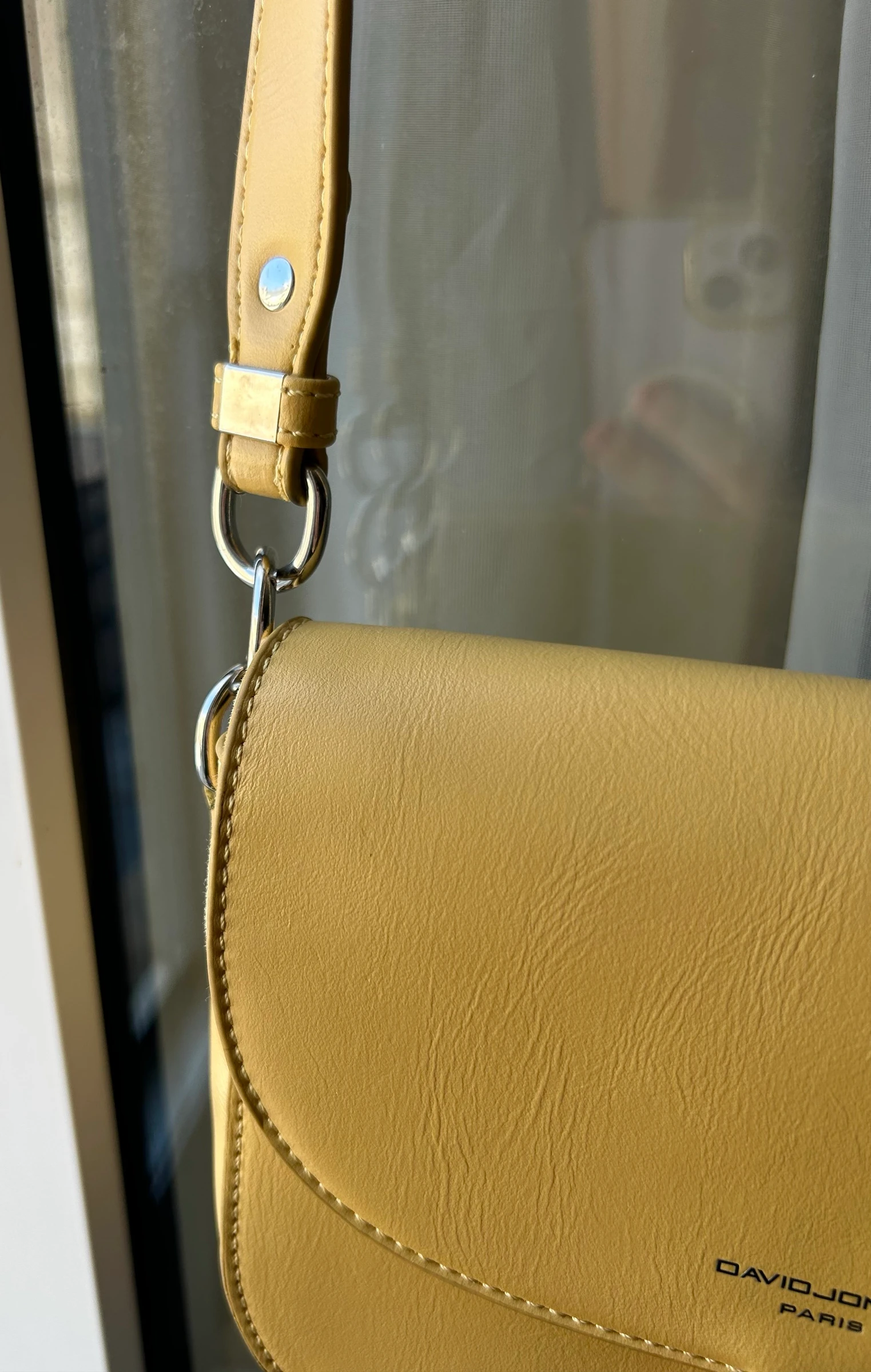 Bolsa transversal David Jones mostarda chique verão – photo 6